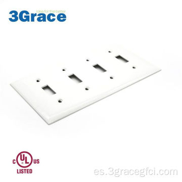 Placa de pared de la palanca de 4-gang-tall-size de alternativa de tamaño medio, blanco